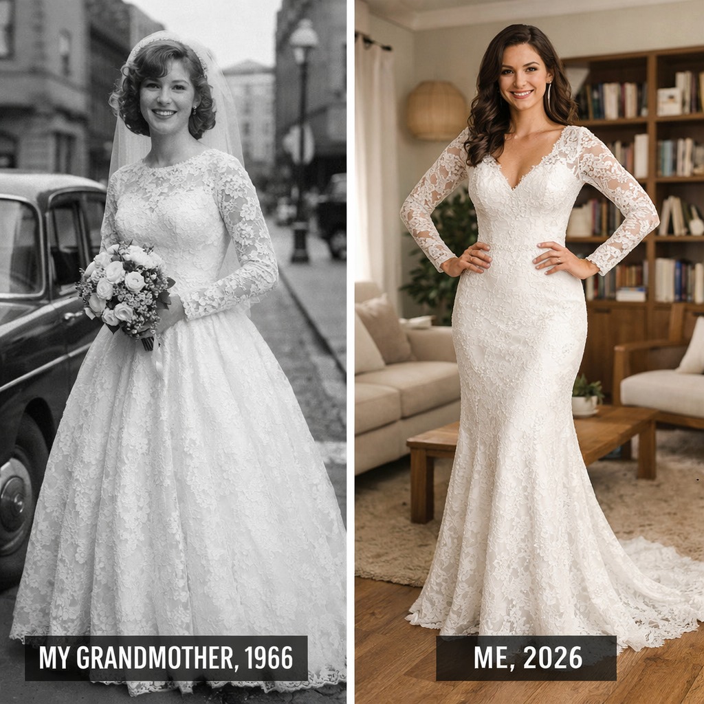 Decidí usar el vestido de novia de mi abuela en su honor, pero mientras lo alteraba, descubrí una nota oculta que revelaba una verdad desgarradora sobre mis padres.